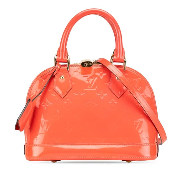 Pre-owned Louis Vuitton Monogram Vernis Alma BB Orange