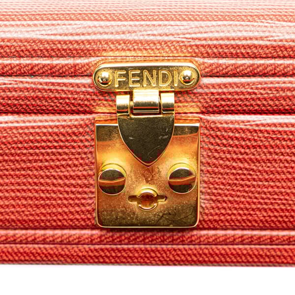 Pre-owned Fendi Mini Leather Trunk Attache Case Red