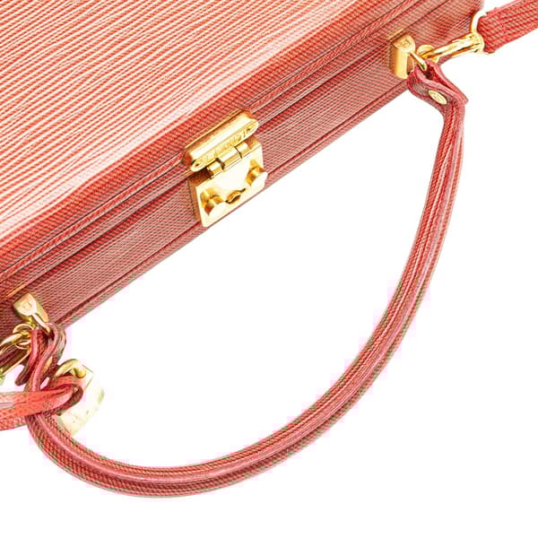 Pre-owned Fendi Mini Leather Trunk Attache Case Red