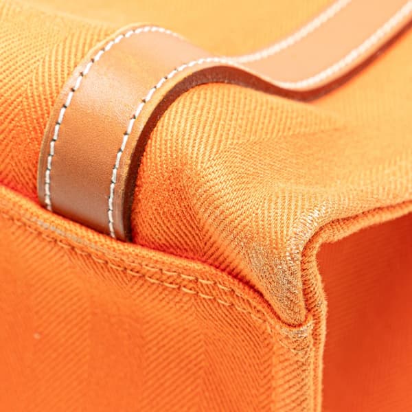 Pre-owned Hermès Toile and Vache Hunter Cabalicol Orange