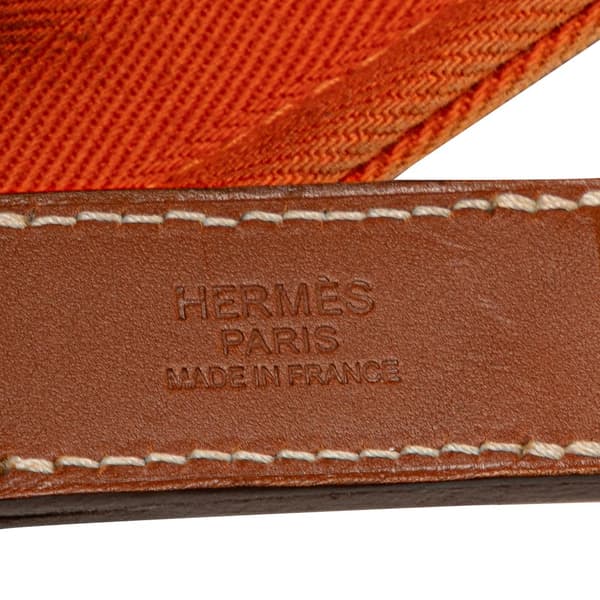 Pre-owned Hermès Toile and Vache Hunter Cabalicol Orange
