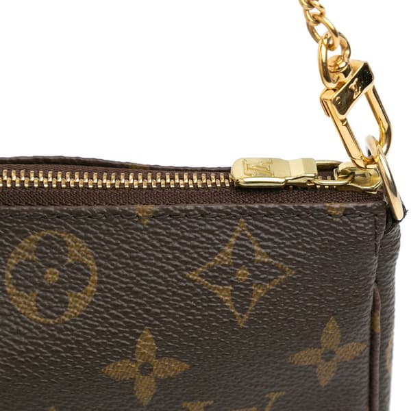 Pre-owned Louis Vuitton Monogram Mini Pochette Accessoires Brown
