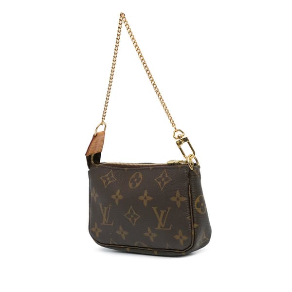 Pre-owned Louis Vuitton Monogram Mini Pochette Accessoires Brown