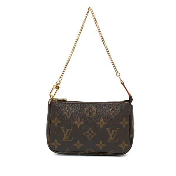 Pre-owned Louis Vuitton Monogram Mini Pochette Accessoires Brown
