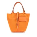 Pikkukuva 1 / 10: Pre-owned Hermès Toile Goeland and Swift Cargo Picotin Lock 18 Orange