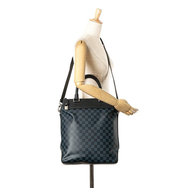 Pre-owned Louis Vuitton Damier Cobalt Greenwich Tote Blue