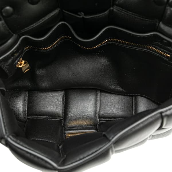 Pre-owned Bottega Veneta Nappa Intrecciato Padded Chain Cassette Satchel Black