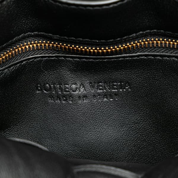 Pre-owned Bottega Veneta Nappa Intrecciato Padded Chain Cassette Satchel Black
