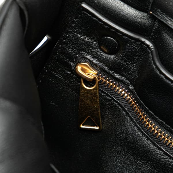 Pre-owned Bottega Veneta Nappa Intrecciato Padded Chain Cassette Satchel Black