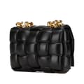 Miniatyrbillede 2 af 10: Pre-owned Bottega Veneta Nappa Intrecciato Padded Chain Cassette Satchel Black