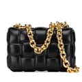 Miniatyrbillede 1 af 10: Pre-owned Bottega Veneta Nappa Intrecciato Padded Chain Cassette Satchel Black