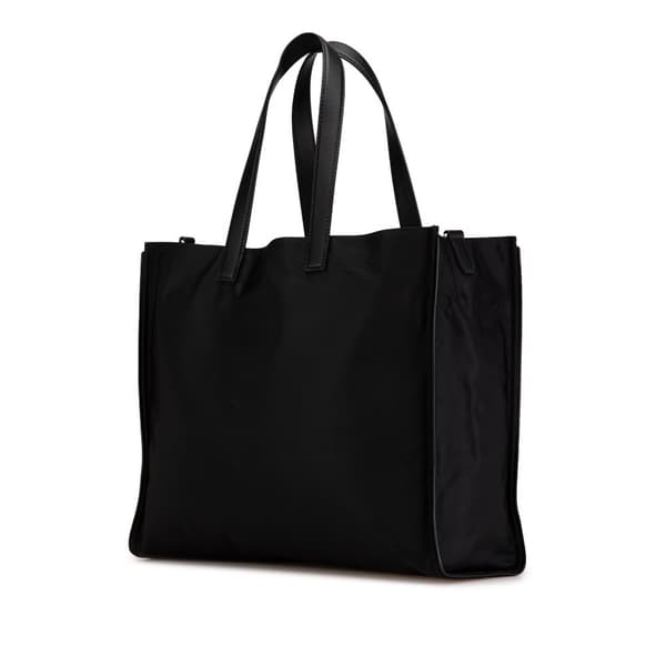 Pre-owned Fendi Large Nylon Fendi Faces Tote Black
