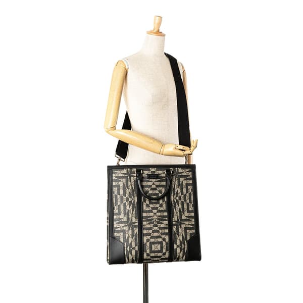 Pre-owned Gucci GG Supreme Caleido Vertical Tote Brown
