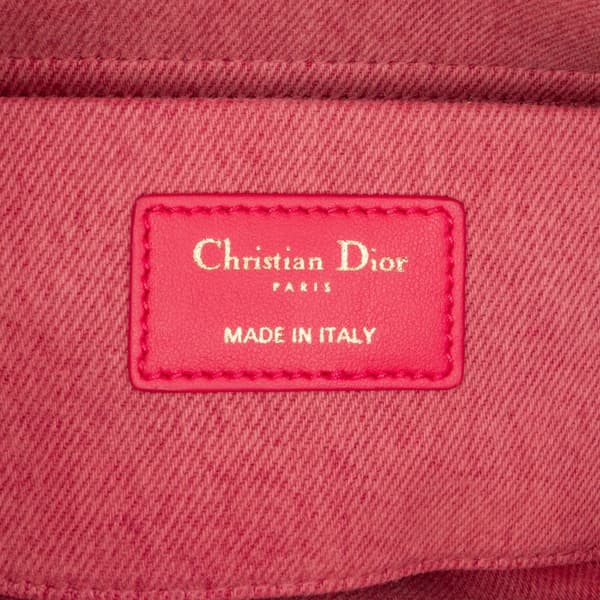 Pre-owned Dior Medium Denim Macrocannage Lady D Joy Pink