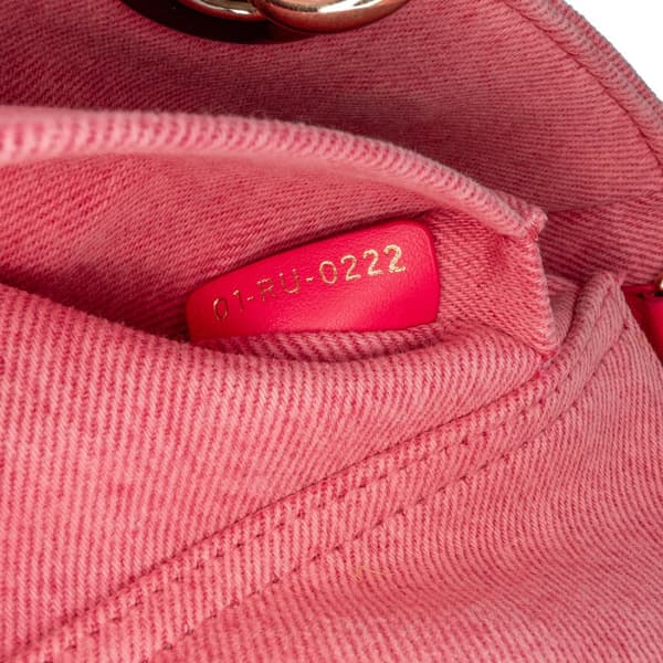 Pre-owned Dior Medium Denim Macrocannage Lady D Joy Pink