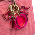Miniatyrbild 7 av 10: Pre-owned Dior Medium Denim Macrocannage Lady D Joy Pink