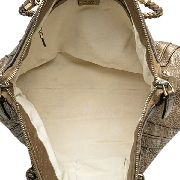 Pre-owned Gucci Calfskin Bella Satchel Gold