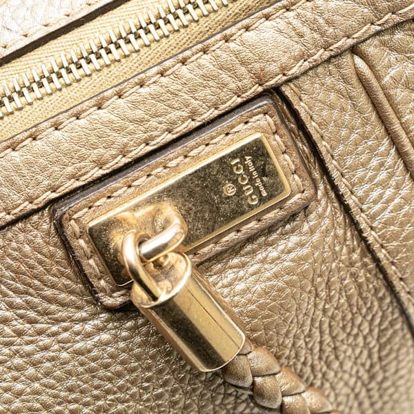 Pre-owned Gucci Calfskin Bella Satchel Gold