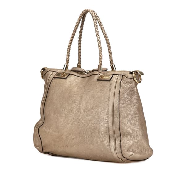 Pre-owned Gucci Calfskin Bella Satchel Gold