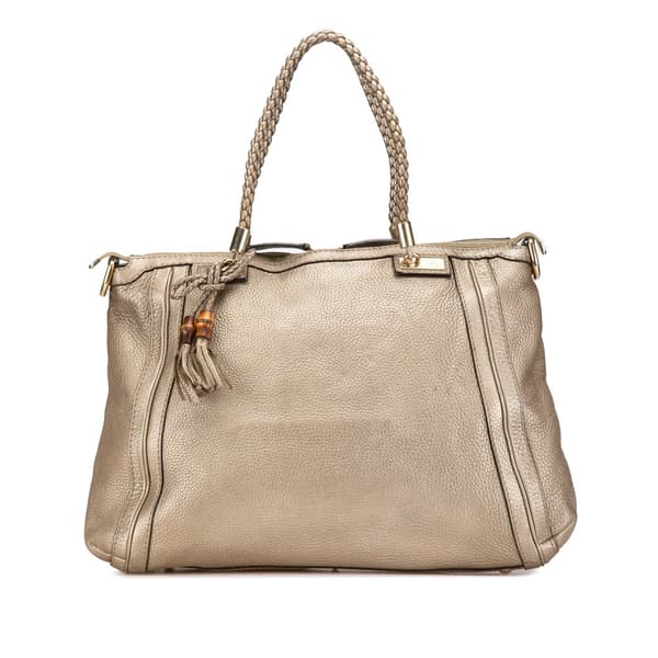 Pre-owned Gucci Calfskin Bella Satchel Gold