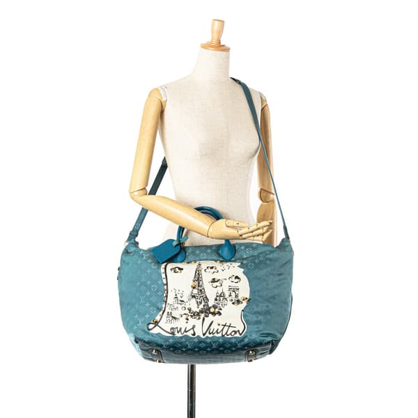 Pre-owned Louis Vuitton Monogram Nylon Nouvelle Vague Beach Bag Blue