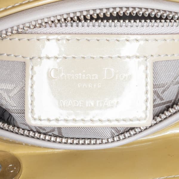 Pre-owned Dior Medium Patent Cannage Lady Dior Brown
