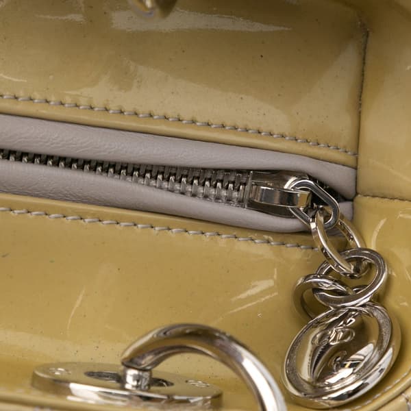 Pre-owned Dior Medium Patent Cannage Lady Dior Brown