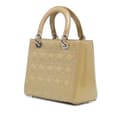 Miniatyrbild 2 av 10: Pre-owned Dior Medium Patent Cannage Lady Dior Brown
