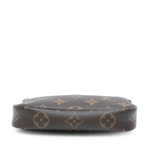 Pre-owned Louis Vuitton Monogram Mini Pochette Accessoires Brown