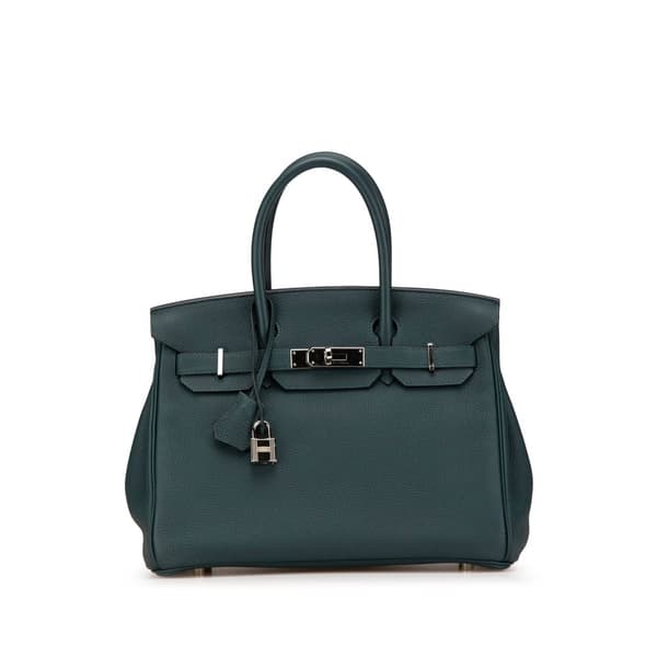 Pre-owned Hermès Togo Birkin Retourne 30 Green