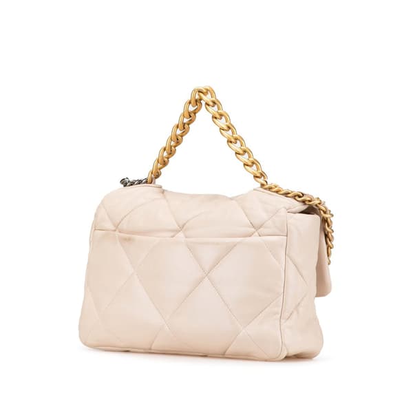 Pre-owned Chanel Large Lambskin 19 Flap Brown