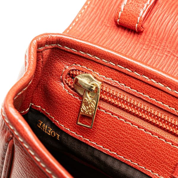 Pre-owned LOEWE Leather Velazquez Satchel Red