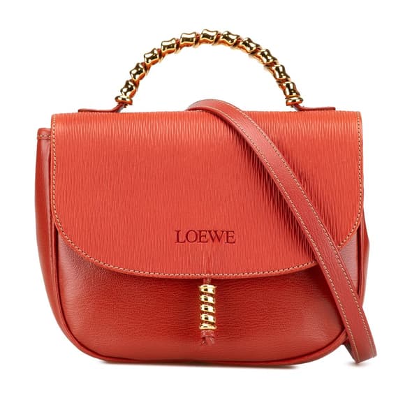 Pre-owned LOEWE Leather Velazquez Satchel Red