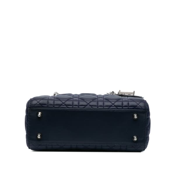 Pre-owned Dior Small Lambskin Cannage My ABCDior Lady Dior Blue