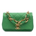Pikkukuva 1 / 9: Pre-owned Chanel Small Quilted Lambskin Chain Is More Flap Green