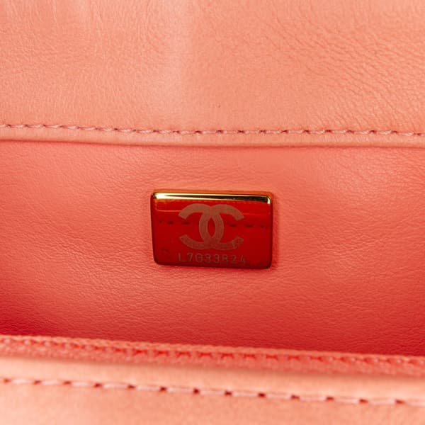 Pre-owned Chanel Small Lambskin Color Match Flap Pink