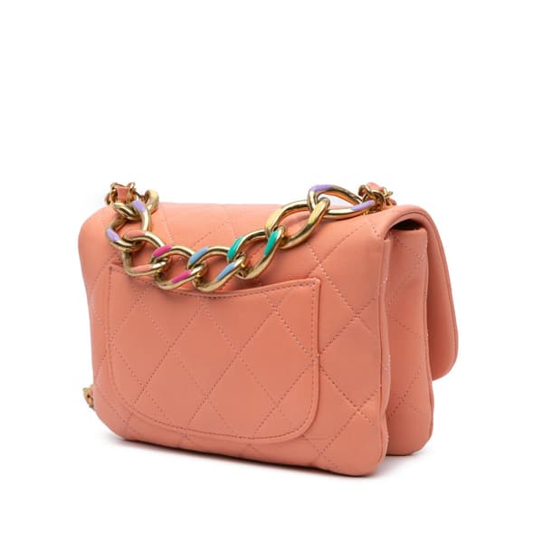 Pre-owned Chanel Small Lambskin Color Match Flap Pink