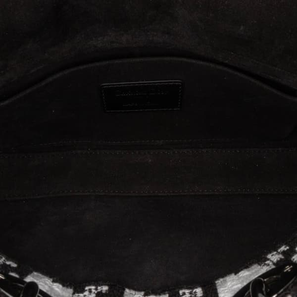 Pre-owned Dior Medium Canvas Macro Houndstooth Lady D Joy Black