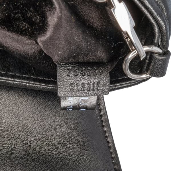Pre-owned Gucci Small Leather Horsebit Chain Satchel Black