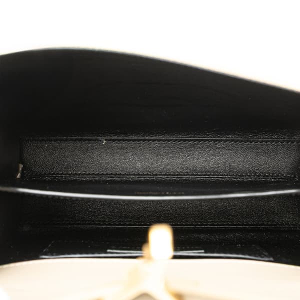 Pre-owned Saint Laurent Mini Suede and Calfskin Cassandra Top Handle Bag Brown