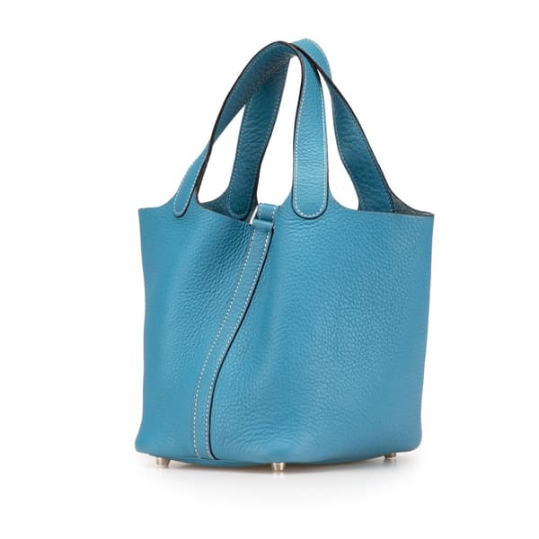 Pre-owned Hermès Clemence Picotin Lock 18 Blue