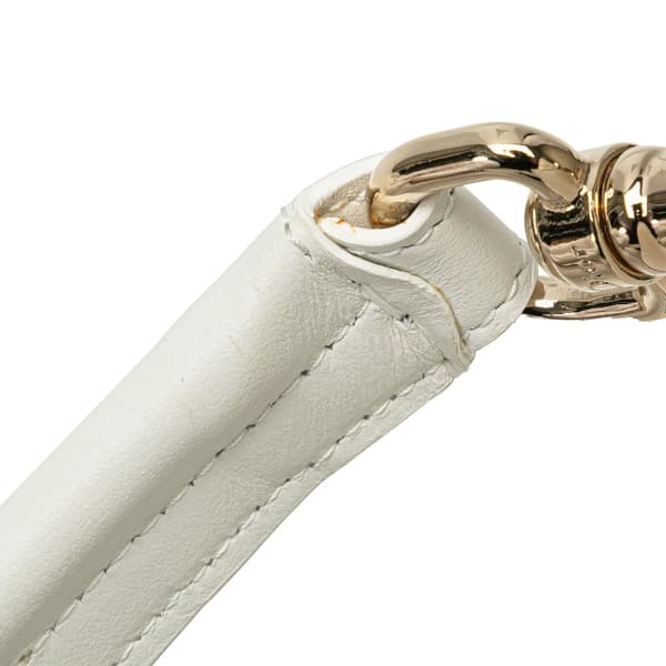 Pre-owned Dior Small Leather Vibe Drawstring Bucket White