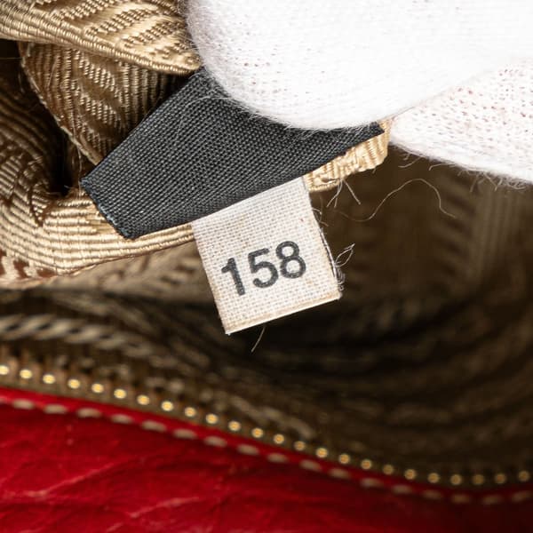 Pre-owned Prada Vitello Daino Zip Top Convertible Tote Red