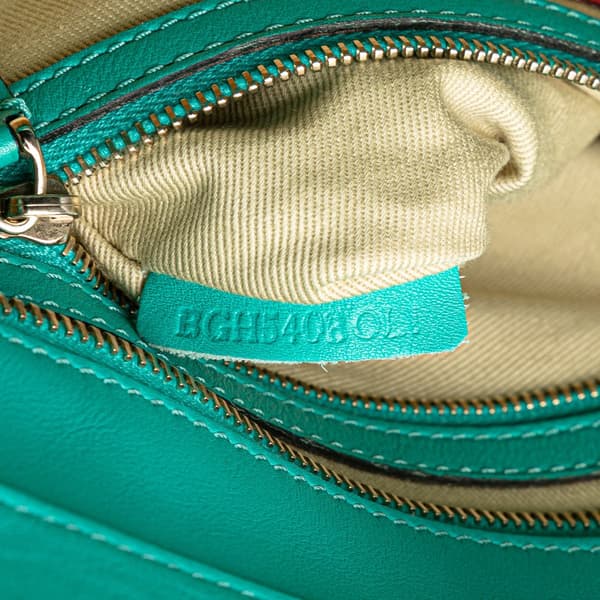 Pre-owned Valentino Small Leather Rockstud Trapeze Satchel Blue