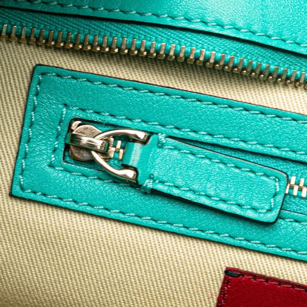 Pre-owned Valentino Small Leather Rockstud Trapeze Satchel Blue