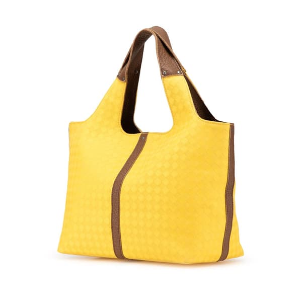 Pre-owned Bottega Veneta Canvas Intrecciato Handbag Yellow