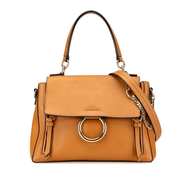 Pre-owned Chloé Small Leather Faye Day Satchel Brown