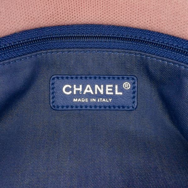 Pre-owned Chanel Jumbo Stripe Jersey Felt and Rope Flap Pink