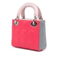Pikkukuva 2 / 10: Pre-owned Dior Mini Tricolor Lambskin Cannage Lady Dior Pink