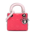 Pikkukuva 1 / 10: Pre-owned Dior Mini Tricolor Lambskin Cannage Lady Dior Pink